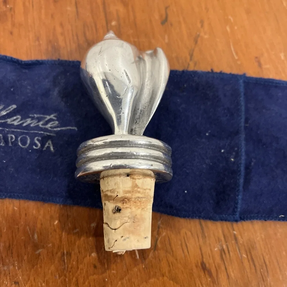 Mariposa Sea Shell Seashell Wine Bottle Stopper Recycled Aluminum Beach‎ Cork